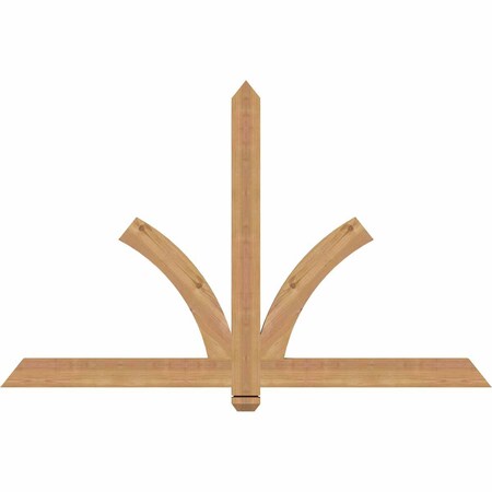 Ekena Millwork Redmond Smooth Timber Gable Bracket, Western Red Cedar, 60"W x 38"H x 1 1/2"D x 3 1/2"F, 15/12 Pitch GBW060X38X0204RED00SWR